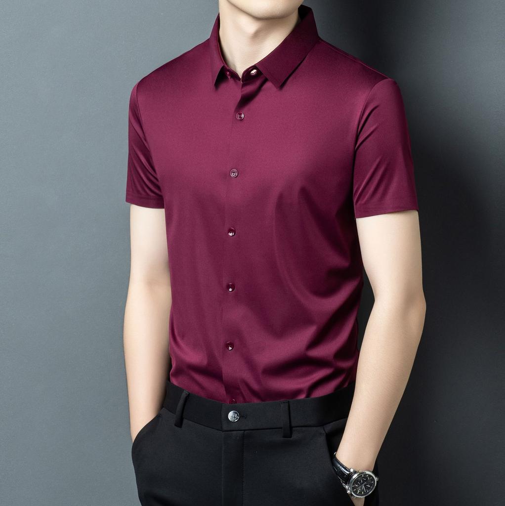 Short Sleeve Shirt Men's Summer Lapel Collar Business Casual Versatile Top
