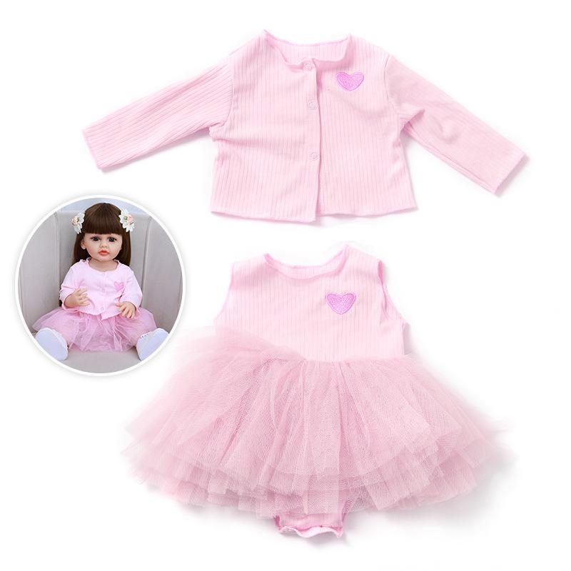 55cm Realistic Reborn Baby Doll Clothes for Autumn/Winter - Dress-up Girl Toy Accessories 55cm Doll Clothes