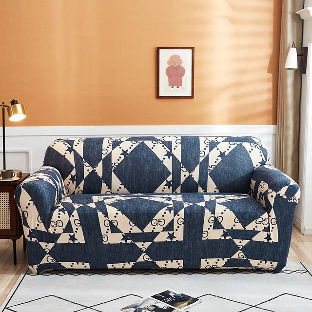 String Printed Sofa Furniture Protector Covers For Living Room Flexible Elasticized Slipcover Sectional Corner Sofa Covers 1 /2 /3 /4 -Chairer