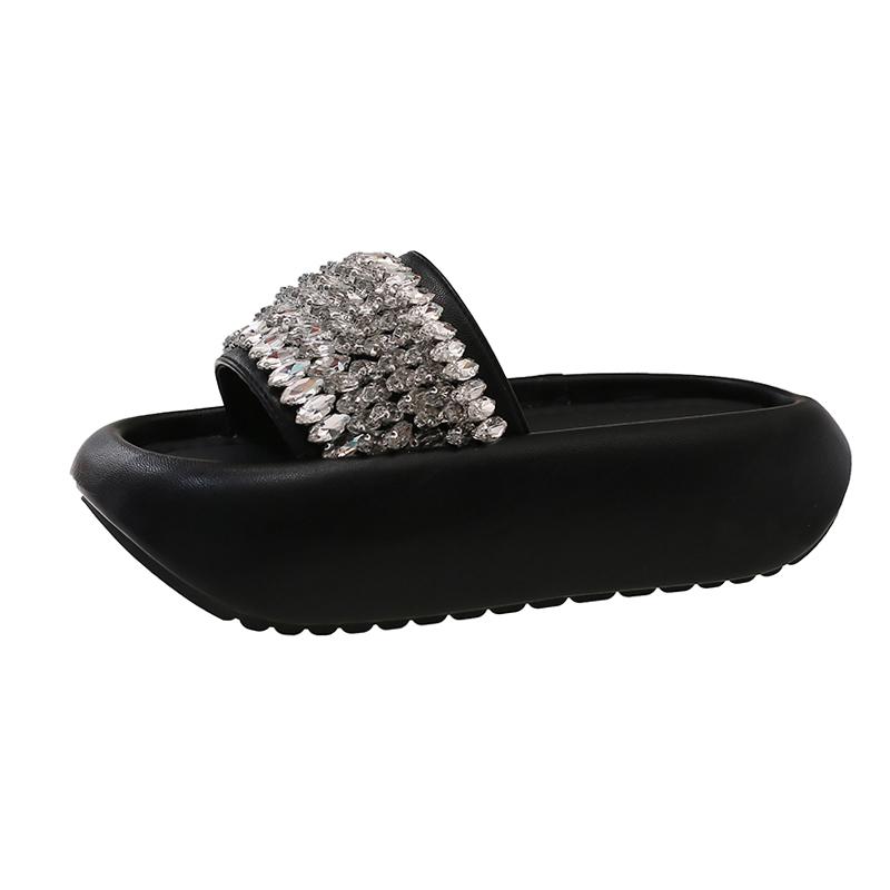Fashion Flats Women Slippers Crystal Platform Dress Shoes Fashion Woman Sandals 2025 Casual Slides Designer Flip Flops Mujer Zapatos