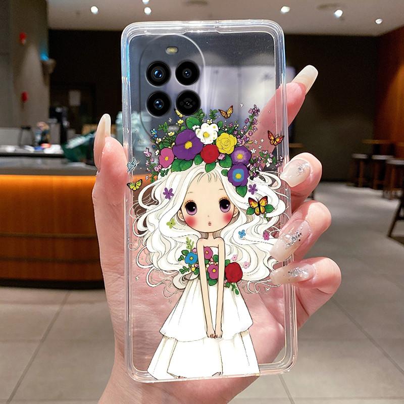 Casing For Huawei Nova 13 Pro Luxury Cute Cool Dragon Flower Pattern Soft silicone Phone Case Back Cover Transparent TPU Shell