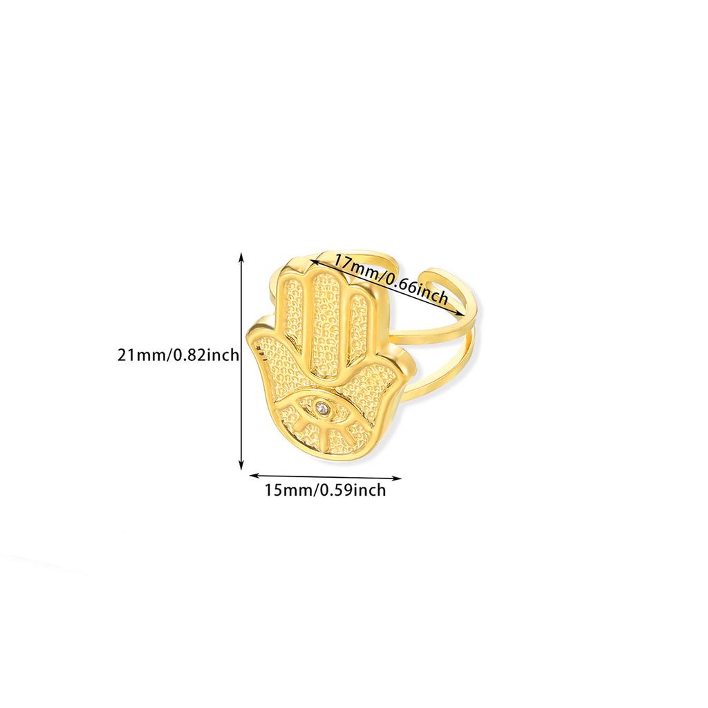 Gold Color Anillos For Women Sun Flower Stainless Steel Open Rings Dailywear Palm Geometric Irregular Jewelry Fashion Punk Gift