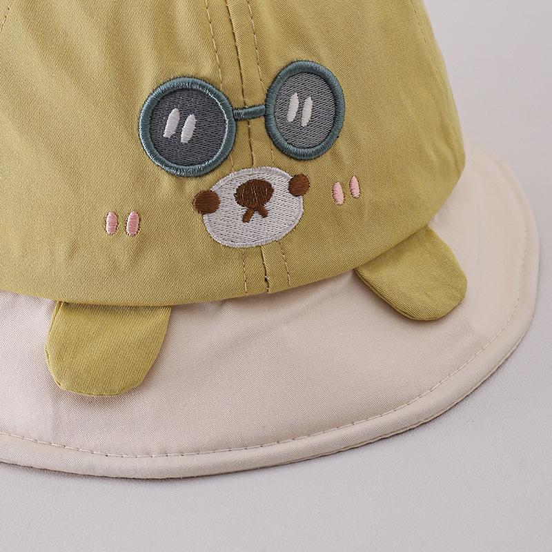 Korean-Style Cute Bear Bucket Hat - Adorable Sun Protection for Kids