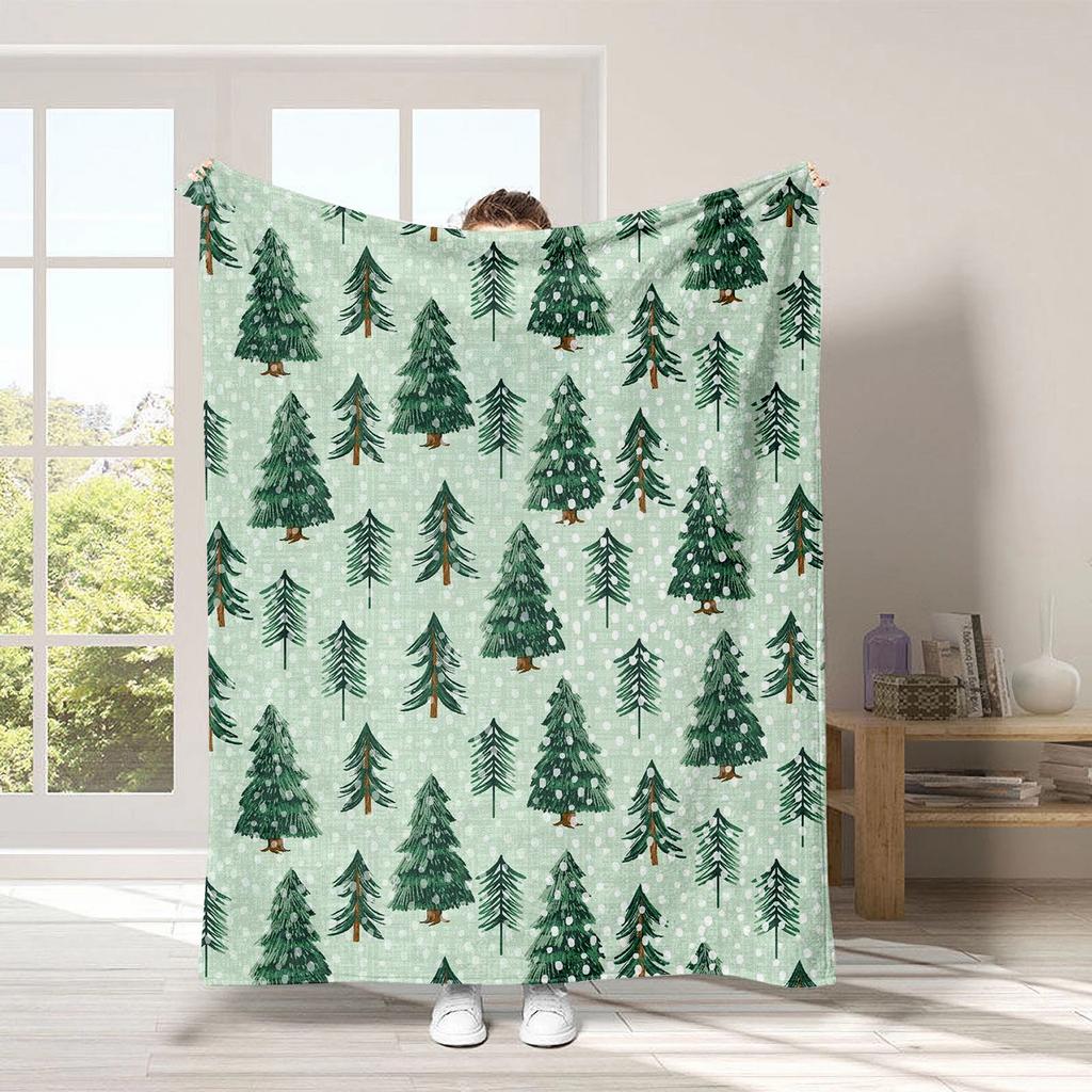 Christmas tree series patterns Printed Blanket for Sofa Bed Travel Camping Living Room Office Conditioning Blanket