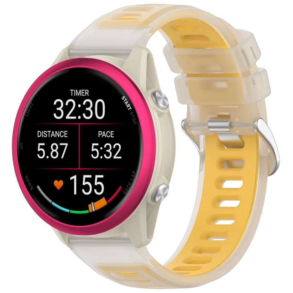20mm 22mm Uhrenarmband für Garmin Forerunner 570 47mm 42mm/265/255/Venu 3 Halbtransparentes Silikonarmband Vivoactive 6/5 Band
