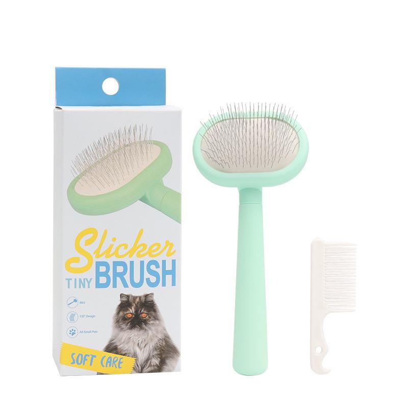 Pet Hair Removal Comb: Mini Cat Grooming Brush for Hair Pulling & Pin Comb
