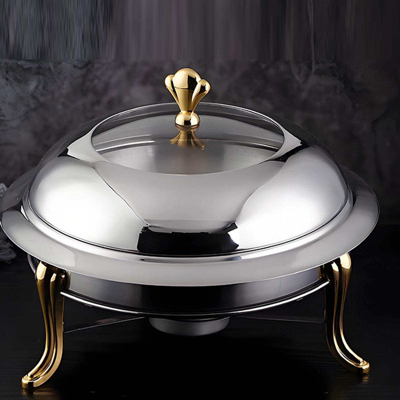 

Подогреватель для шведского стола Chafer Набор для жарки на твердом топливе Котел для общественного питания gold