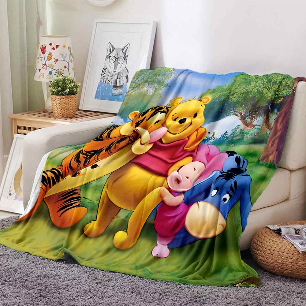 1pc Winnie Pooh Tigger flannel Blanket for Super Soft Cute Comfort Blanket for Travel Bedding Couch Sofa Blanket Y73048