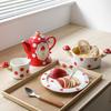 Japanese Mushroom Internet Celebrity Water Cup Wind Teapot Teacup Ceramic Instant Noodle Bowl Dessert Plate High Value Tea Set