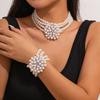 Temperament Small Fragrant Style Multi-Layer Imitation Pearl Flower Necklace Female French Beaded Collarbone Chain Choker