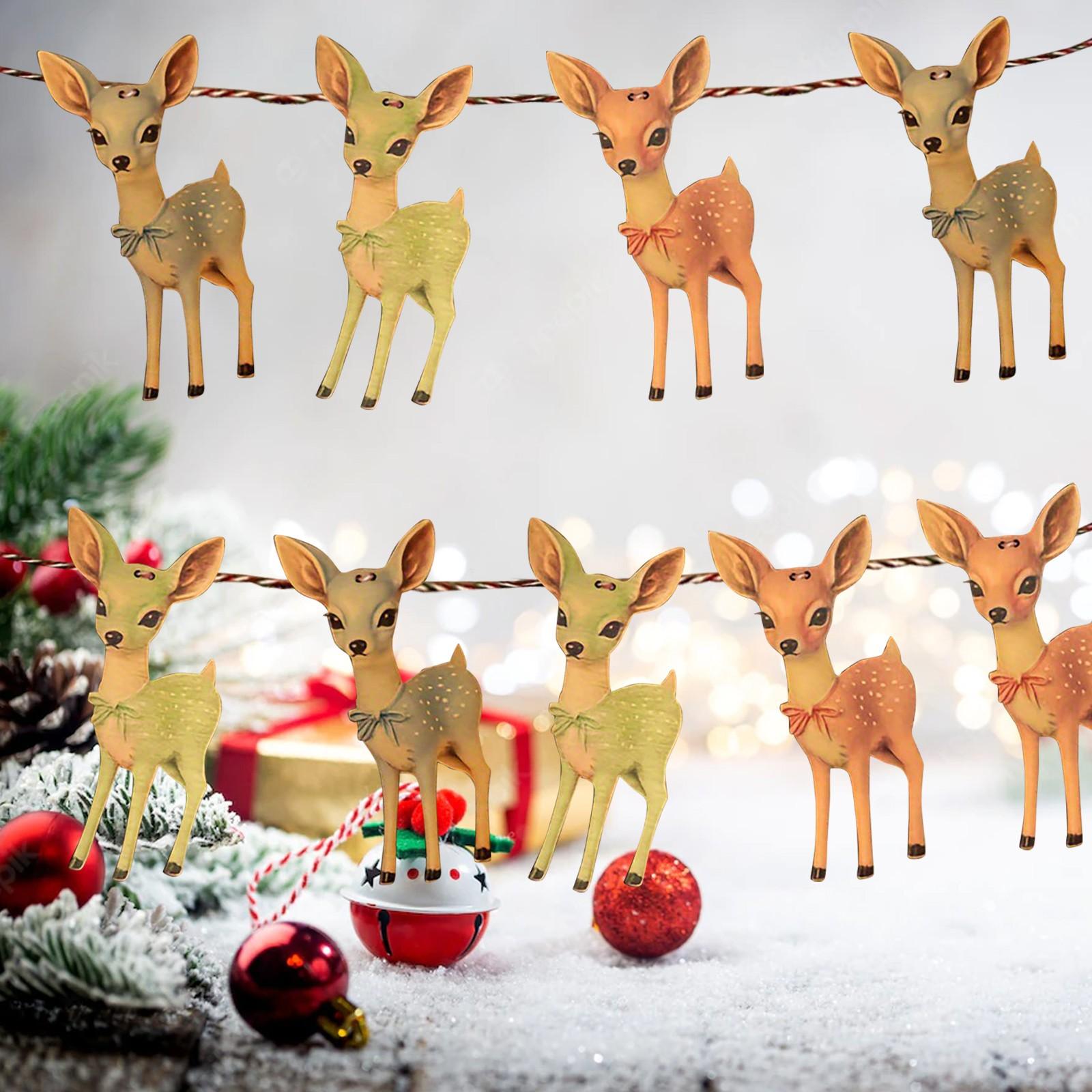 

Рождественский винтажный баннер с флажками из дерева One Size