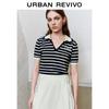 UR Women's Color-block Stripe Knit Polo Top