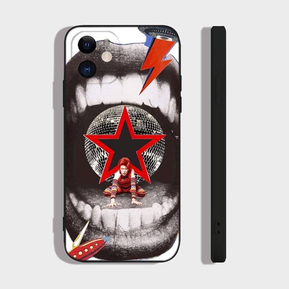 D-David Singer B-BowieS Phone Case For iPhone 14,13,12 Mini 11 Pro XR,X,XS,MAX 6S,7,8 Plus Silicone Cover Soft black