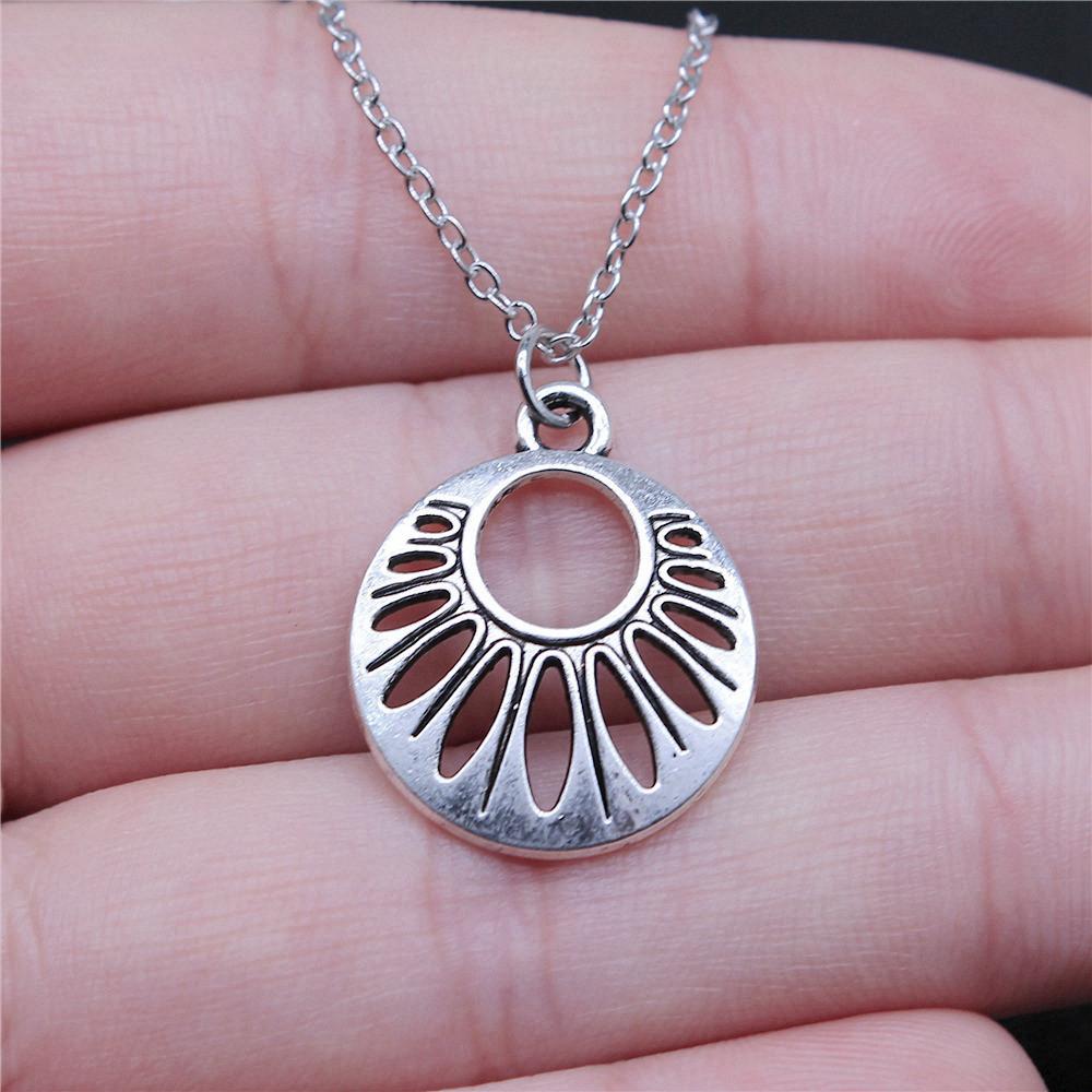 Tree of Life Plant Growth Pendant Antique Silver Metal Girls Choker Necklace Trendy Boho Gift