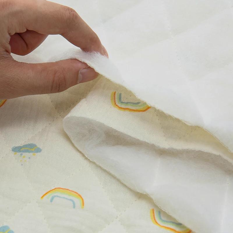 0.5m/2m Thicken Pure Cotton Double-layer Crepe Printed Quilted Cotton Fabric for Sewing Pajamas DIY Children's Clothing Fabrics