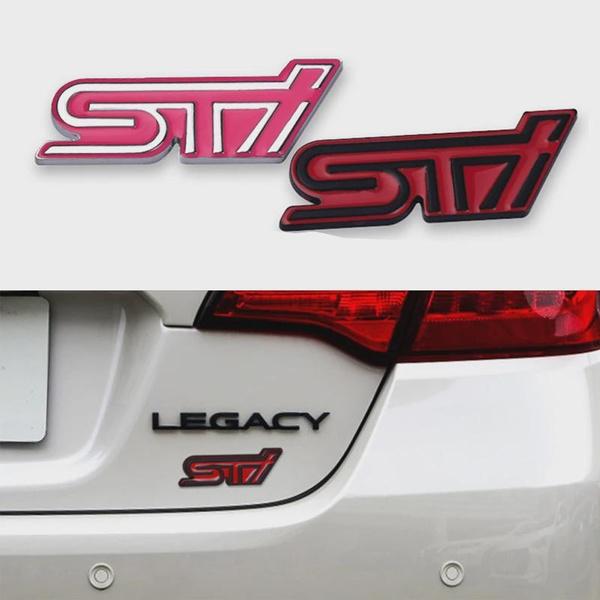 3D-Autoaufkleber aus Metall, Styling STI-Kühlergrill-Aufkleber, Autokopfgrill-Emblem-Abzeichen für Suba-ru XV Legacy Forester Impreza STI WRX