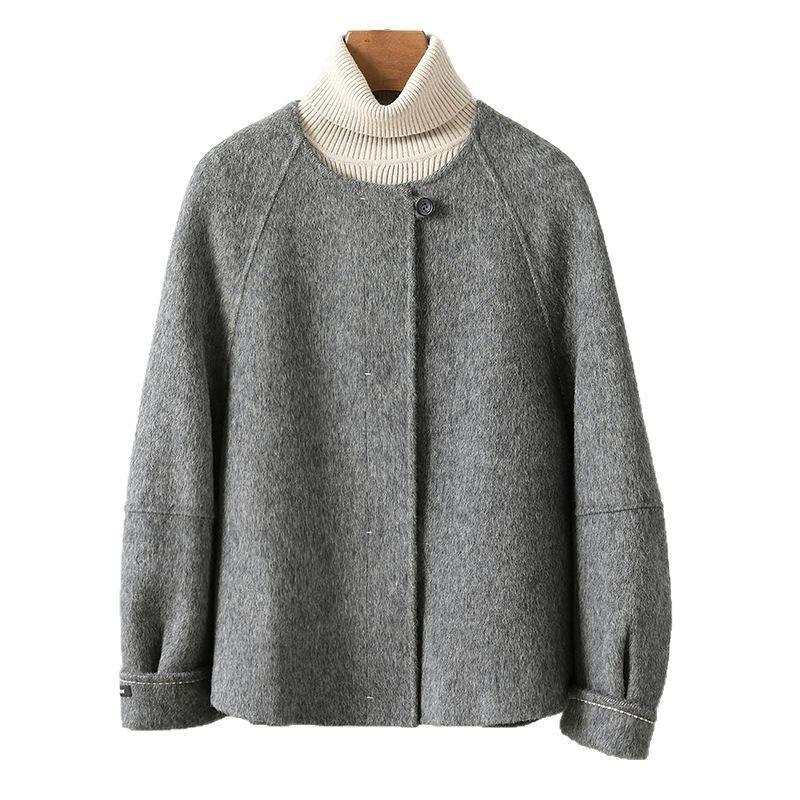 Double-sided wool coat women's short spring new temperament loose woolen coat women's small