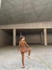 New Women's European & American Style Slimming Long Sleeve See-Through Flocked Jumpsuit