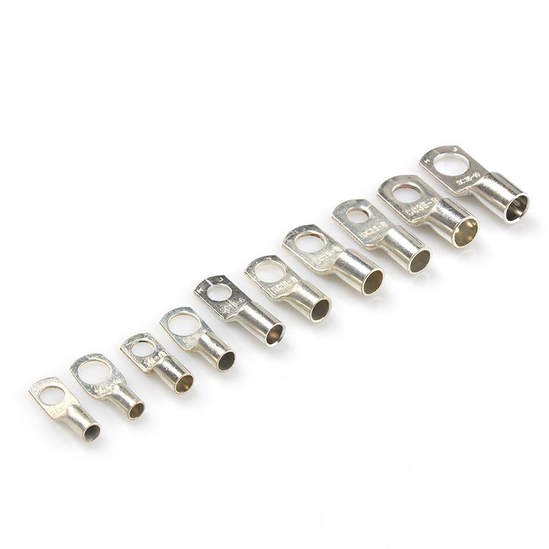 100Pcs/Box Tin-Plated SC Open Barrel Lugs Pure Copper Crimp Cable Terminals Kit
