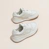 Leather platform spring new lace-up comfortable casual heightening board shoes