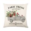 Christmas Plant Flower Pillow Cover Polyester Home Letter Print Sofa Cushion Cover Pillow