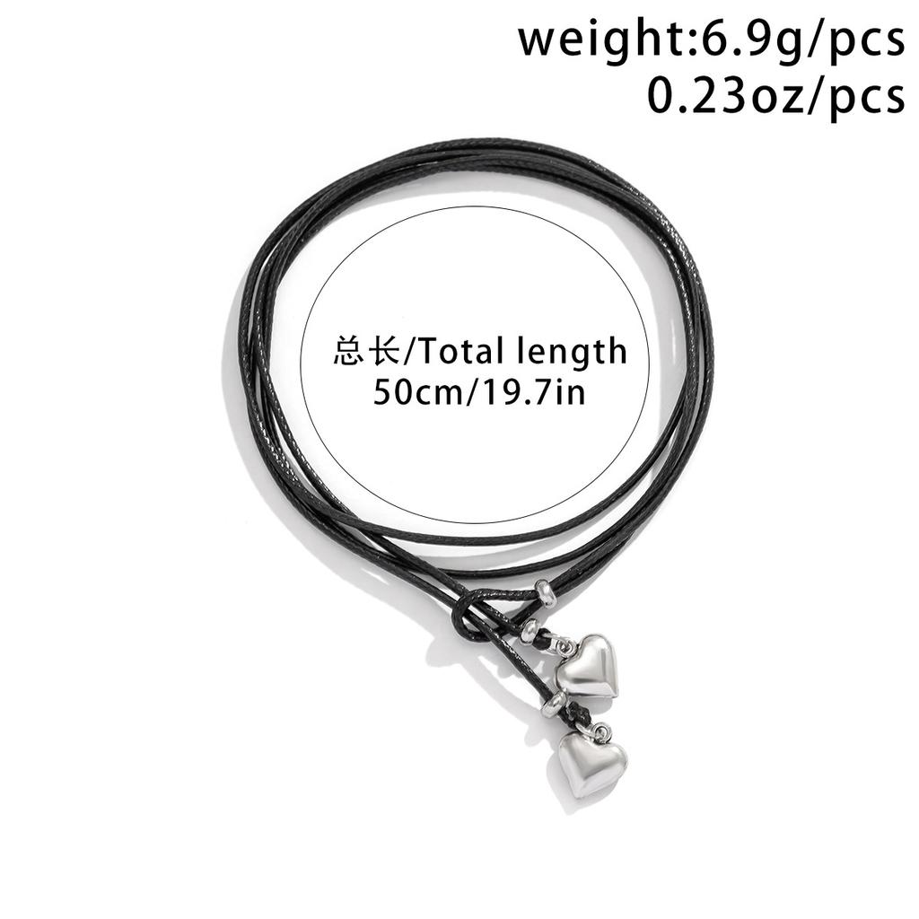 Personalized Pull Rope Wax Thread Multi-Layer Foot Decoration, Creative Niche Star And Moon Peach Heart Pendant Anklet