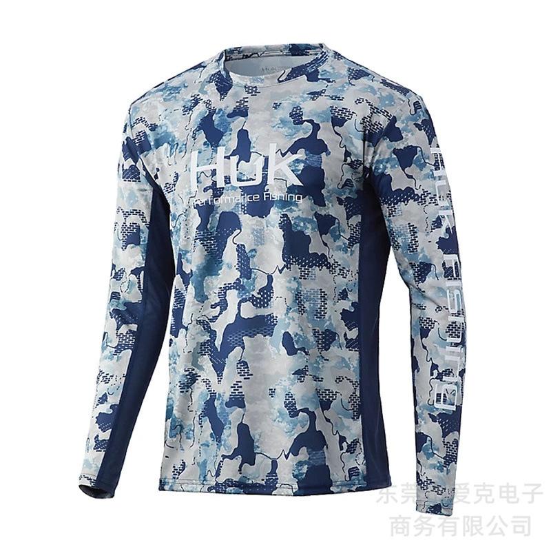 HUK fishing suit quick-drying long-sleeved summer outdoor sunscreen suit sportswear Luya fishing shirt breathable T-shirt men