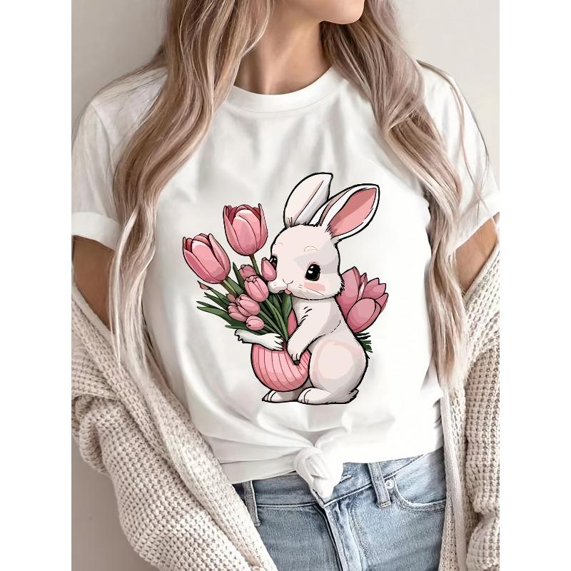 Women s Fashion Short Sleeve Letter Printed S белый