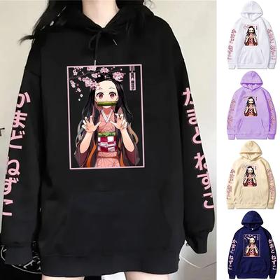 Automne Et Hiver Anime Populaire Kamado Nezuko Imprimé Sweat-shirts à Capuche Pour Femmes Manteau Mode Vêtements Grande Taille