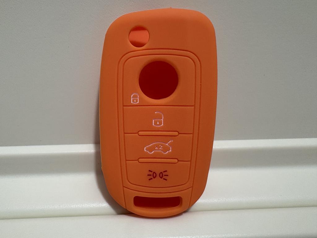 1Pc New Replacement Silicone Case For Fiat Cronos Egea 500X Toro Tipo For Dodge Neon Keyless Fob 4 Buttons Remote Car Key Shell