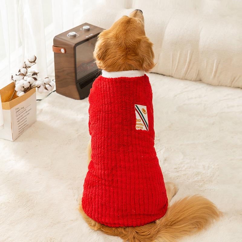 Otoño e Invierno Perro Año Nuevo Perro Grande Polar Perro Mediano y Grande Golden Retriever Samoyedo Cálido Suéter de Dos Piernas Ropa para Mascotas