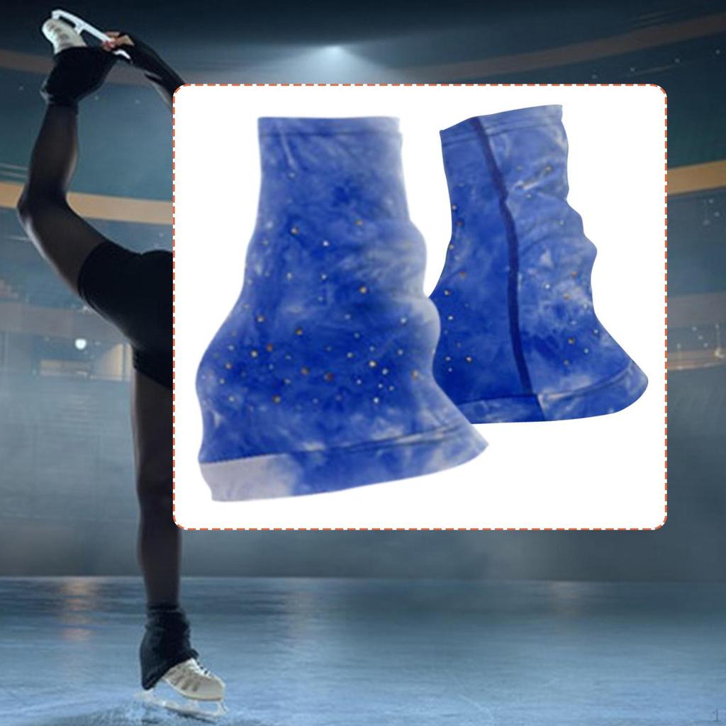 Women Figure Skating Leg Warmers Anti Slip Decorative Lightweight Comfortable Over The Boot