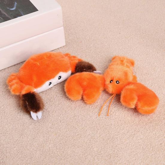 Yousheng Crab/Lobster Doll Keychain Pendant, Plush Keychain, Soft Fluffy Animal Bag Charm with Lanyard And Metal Ring, Cute Seafood Decoration