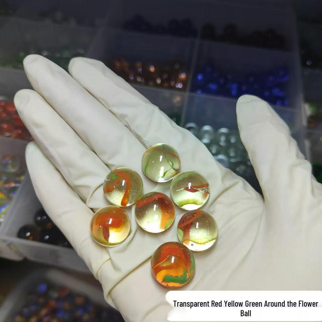 16mm Mixed Checkered Glass Beads & Marbles - Nostalgic Crystal Balls for Kids