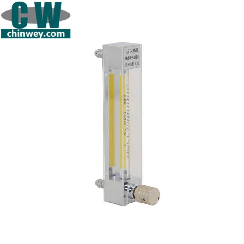 

LZB -4/6/10WB, glass rotameter for gas/air flow meter with control valve. big measure range ,it can adjust flow 4WB 0.4-4L Pmin -gas