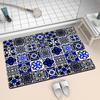 Retro Tile Carpet Entry Door Mat Non-Slip Foot Mat