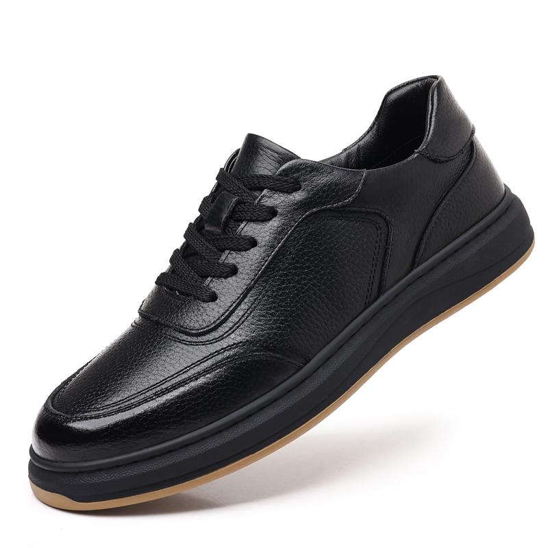 

High End Brand Men s Genuine Leather Shoes Thick Soled Wear-resistant Office Business Casual Shoes Lace Up Men s Sports Shoes 38