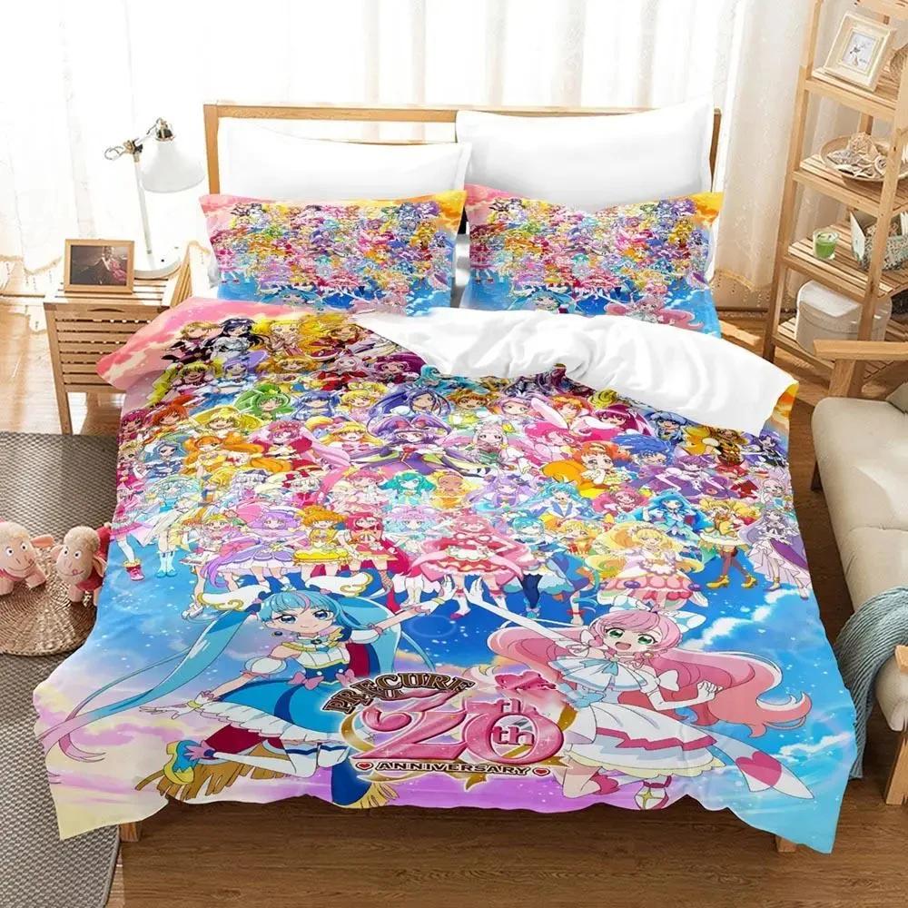 

Anime Pretty Cure Bedding Set Duvet Cover Bed Set Quilt Cover Pillowcase Comforter King Queen Size Boys Adult Bedding Set 90x190cm(35x74inch)