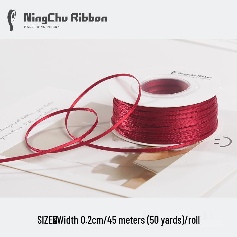 2mm Double-Sided Satin Ribbon Bookmark for Wedding Bows and Gift Wrapping