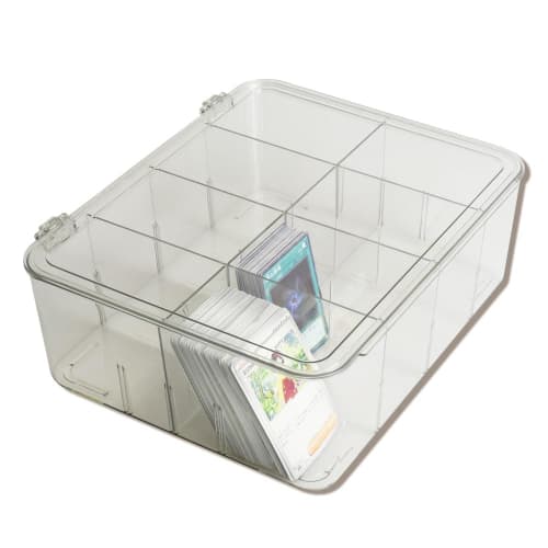 Large-capacity Trading Card Storage Case with Lid, Stain-resistant, Clear, Vertical or Horizontal Placement for Easy Viewing