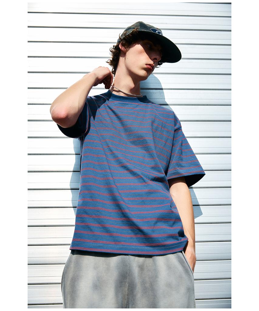 RAR Vintage Striped Border Tee_Navy