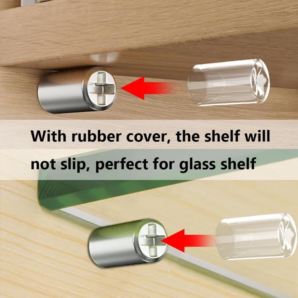 20-100PCS Self Tapping Bracket Screw Cabinet Shelf Support Cross Pegs with Anti-Slip Sleeve DIY Laminate Furniture Support Holder
