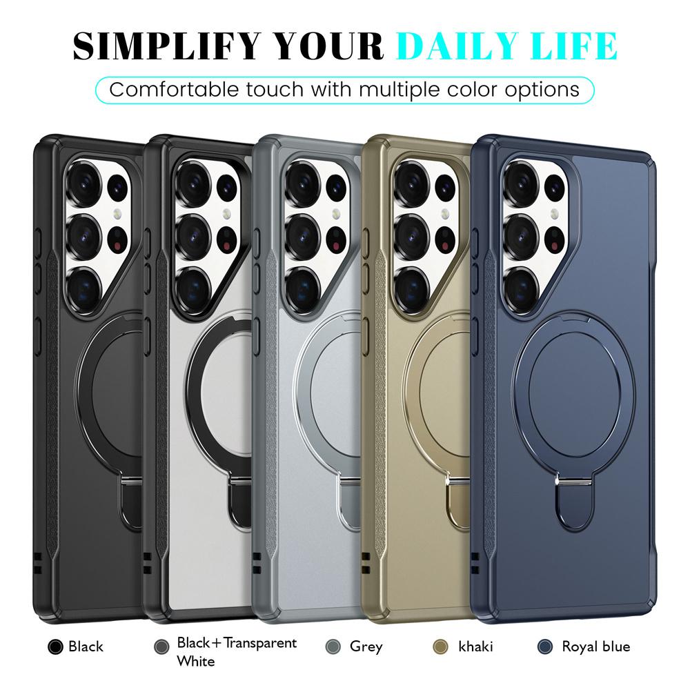 Luxury Magnetic Holder Folding Stand Phone Case for Samsung S26 S24 S25 Ultra Edge Plus A55 A54 A35 A16 A14 A06 A05 Back Cover