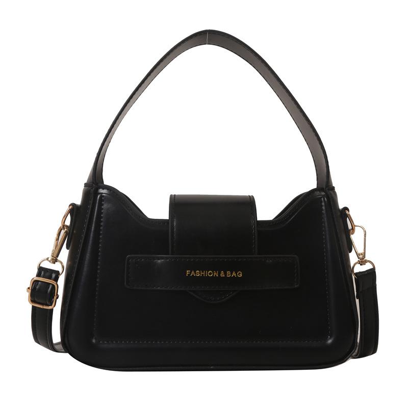 

Корейская версия сумки под мышкой для женщин 2024 года, новая модная универсальная нишевая портативная сумка через плечо, фактура, сумка-мессенджер в иностранном стиле чёрный