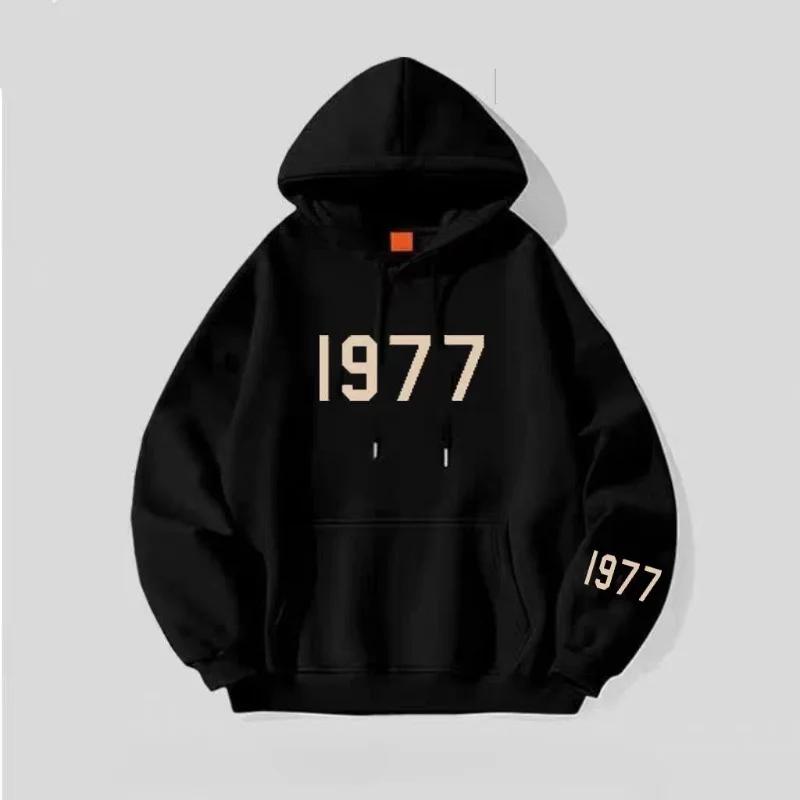 New 1977 Luxury Brand Graphic Mens Unisexs Oversize Hoodie Soft Streetwear Daily Casual Pullover Outfit Sportwear Sweatshirt