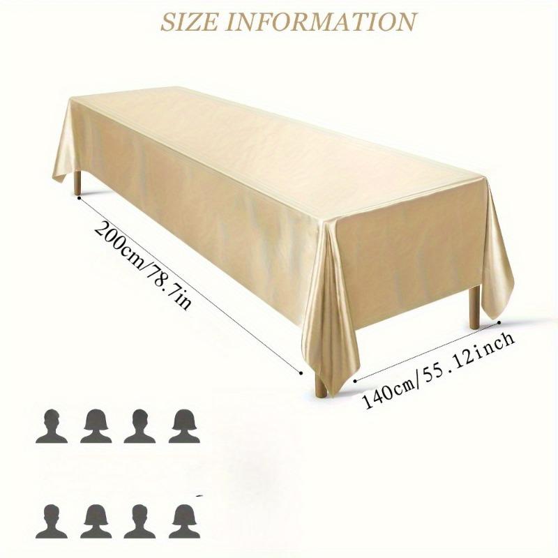 200x140cm Smooth Satin Tablecloth Rectangle Table Cover Silk Smooth Fabric Champagne Party Table Cloth Wedding Party Decoration