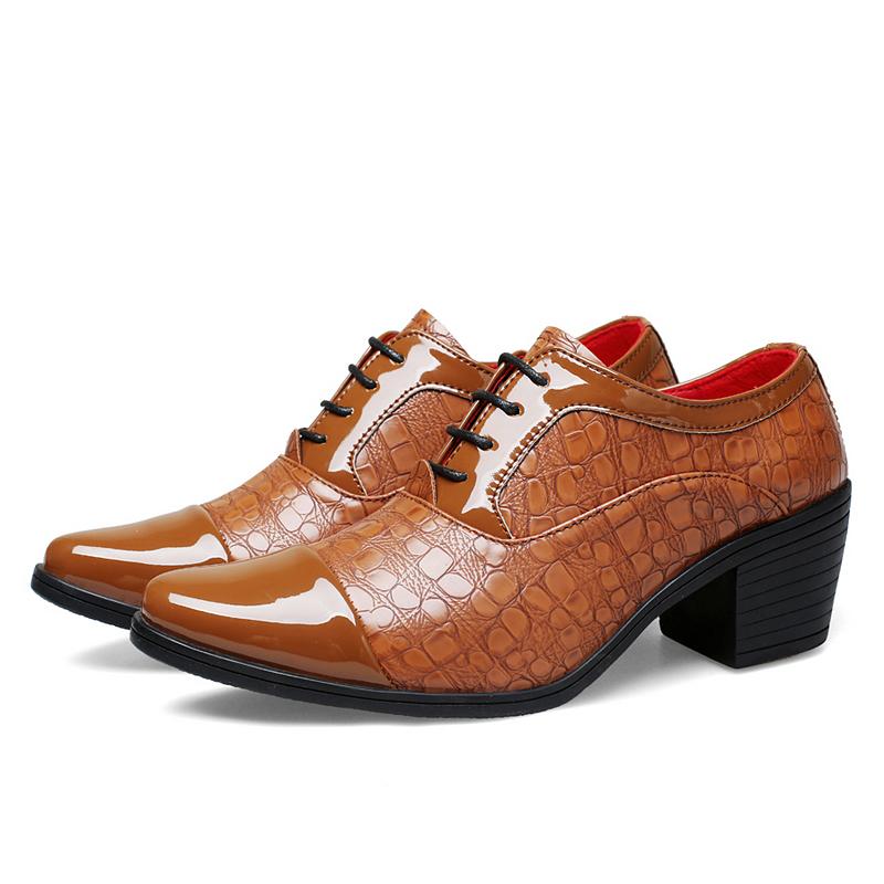 Herren High Heels Blau Derby Braun Hochzeitskleid Tanz Business Elevator Schuhe Schwarz Höhenerhöhung Smoking Schuhe Große Größe