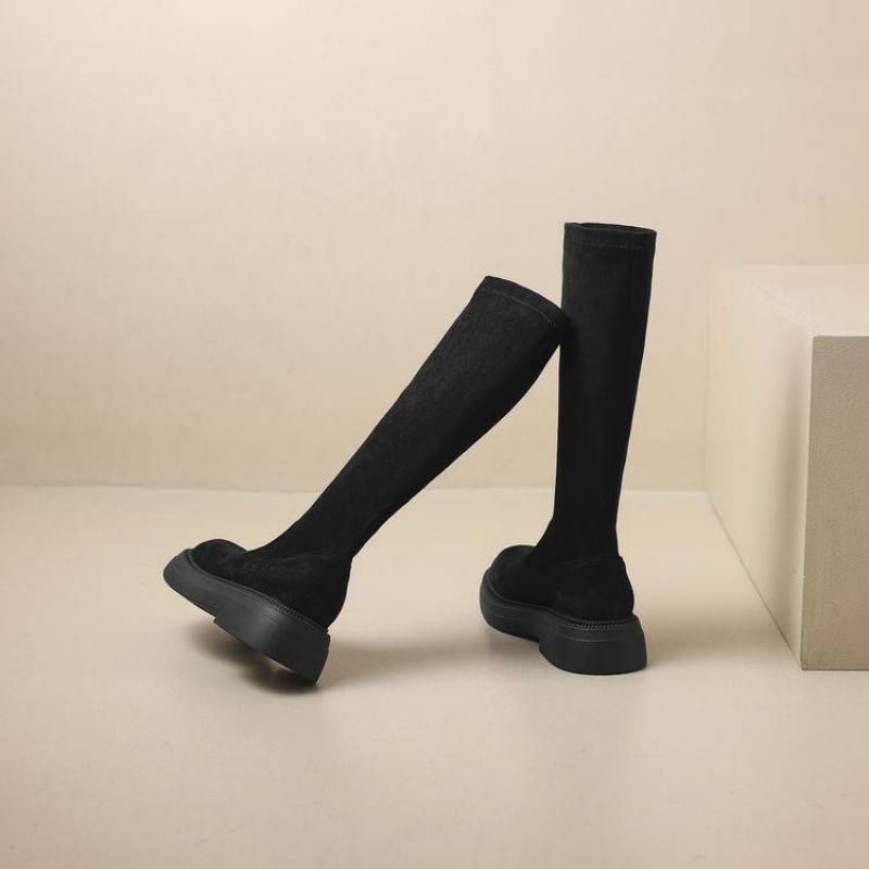 

Осенне-зимние замшевые ботинки Мартина на толстой подошве с нескользящей подошвой, удобные ботильоны на среднем каблуке, с круглым носком, высокие ботинки, новые женские ботинки на квадратном каблуке 39 чёрный