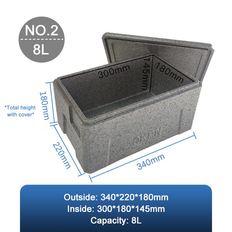 Lightweight EPP Eco-Friendly Foam Insulation Box Outdoor Camping Food Storage Box Fruit And Vegetable Ice Cube Storage Boxes 1PCS NO 2 Gray