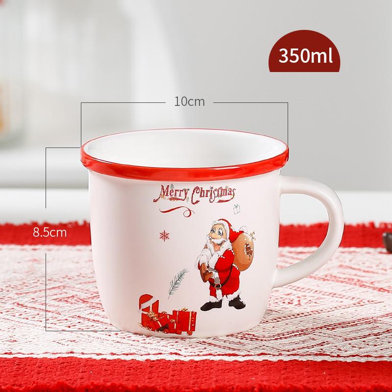 Niedliche Cartoon-Weihnachtskeramiktasse Kaffeetasse Weihnachtsmannbecher Kreative Wassertasse